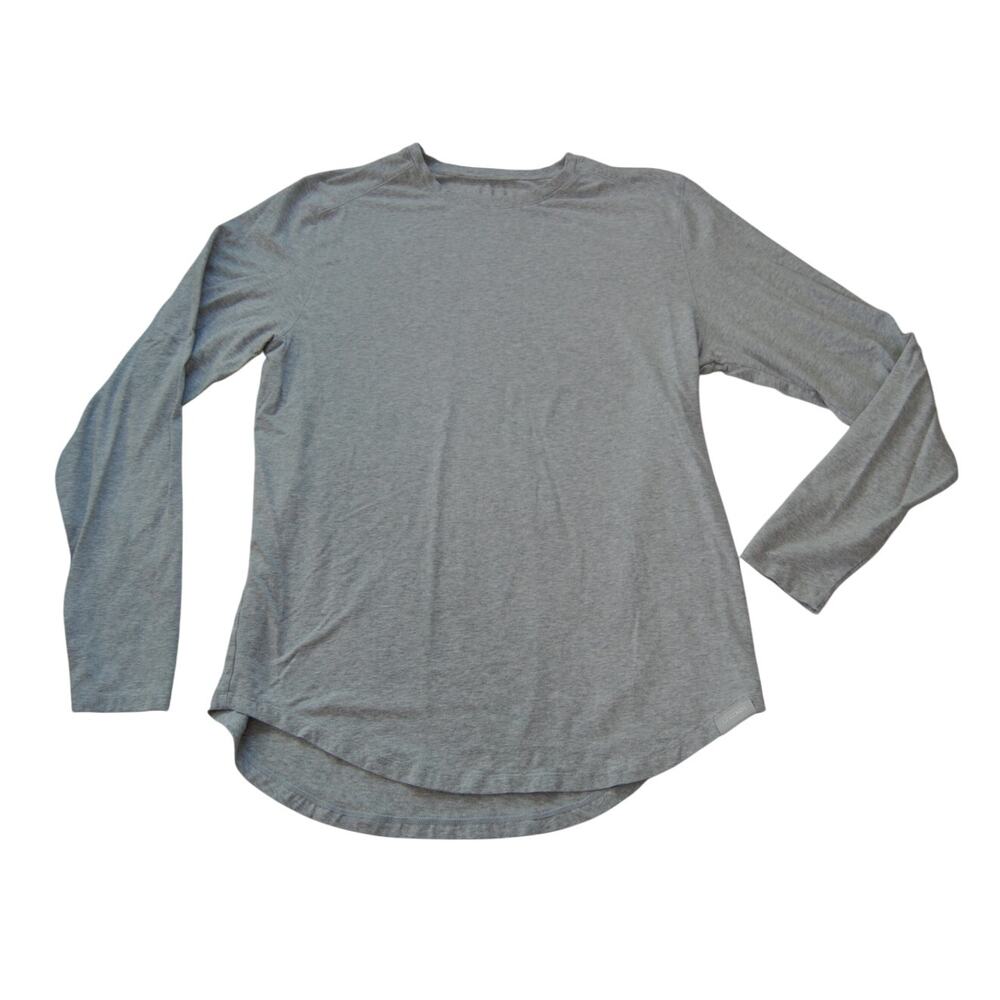 Legends Gray Aviation Tee Curved Hem Long Sleeve Shirt Large